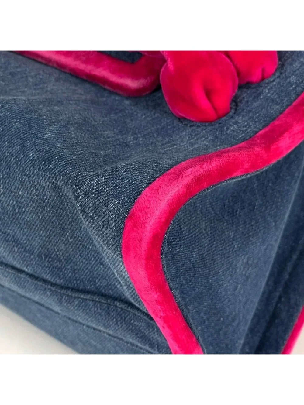 Miu Miu Handbag 2-Way Denim Blue Pink